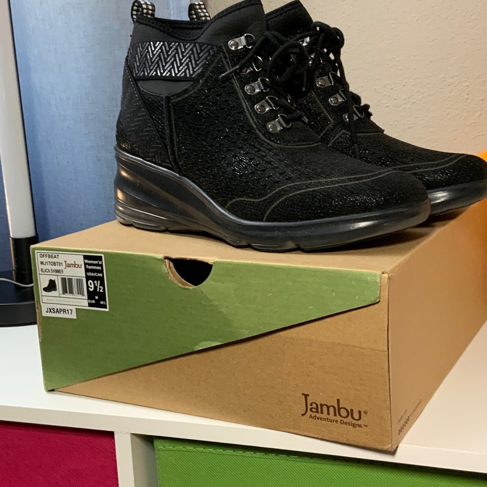 Jambu Women’s Black High-Top Mesh Sneakers 9.5